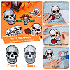 HOBBIESAY 5Pcs 5 Style Skull Computerized Embroidery Cloth Iron on Patches PATC-HY0001-23-4