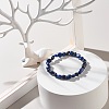 Natural Lapis Lazuli Nuggets Beads Stretch Bracelet BJEW-JB07144-03-2