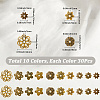 300Pcs 10 Styles Tibetan Style Alloy Bead Caps TIBE-SP0001-24-2