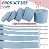5 Rolls 5 Styles Synthetic Cotton Denim Ribbons for Bow Making SRIB-BC0001-38-2