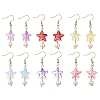 Glass & Natural Freshwater Pearl & 304 Stainless Steel Dangle Earrings EJEW-JE07365-2