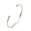304 Stainless Steel Cuff Bangles for Women BJEW-K252-06P-1