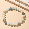 Natural Flower Amazonite Bead Stretch Bracelets X-BJEW-K212-B-007-2