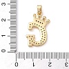 Rack Plating Brass Micro Pave Cubic Zirconia Pendants KK-D535-01G-RS-3