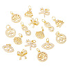 16Pcs 8 Styles Brass Micro Pave Cubic Zirconia Pendants KK-TA0002-30-2