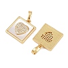 Brass Micro Pave Clear Cubic Zirconia Pendants KK-C109-07B-G-2