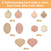 SUPERFINDINGS 20Pcs 10 Style Brass Pendants KK-FH0005-99-3