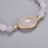 Natural Rose Quartz Braided Bead Bracelets BJEW-JB04210-01-2