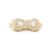 Brass Micro Pave Clear Cubic Zirconia Box Clasps KK-U051-01G-02-1