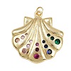 Brass Micro Pave Cubic Zirconia Pendants KK-D424-19G-1