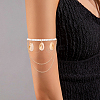 2Pcs 2 Colors Natural Shell Charm Bracelets BJEW-CY0001-04-5