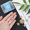 8Pcs 2 Colors Brass Micro Pave Clear Cubic Zirconia Links Connectors KK-CA0003-08-3