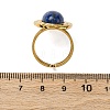 Oval Natural Lapis Lazuli Finger Rings RJEW-M063-01G-17-5