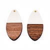 Opaque Resin & Walnut Wood Pendants RESI-N025-032-B05-1