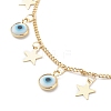 Brass Curb Chain Pendant Necklace & Charm Bracelets & Anklets Jewelry Sets SJEW-JS01182-11