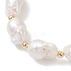 Natural Baroque Pearl Keshi Pearl Beaded Bracelets BJEW-JB13336-3