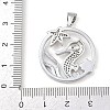 Ocean Brass Micro Pave Cubic Zirconia Pendants LS-KK-K411-04B-P-3