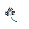 Three-leaf Flower Alloy Rhinestone Brooch PW-WGF1CA2-01-1