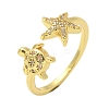 304 Stainless Steel Open Cuff Finger Rings for Women RJEW-B109-07G-02-4