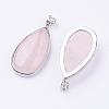 Natural Rose Quartz Big Pendants G-I184-08-2