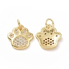 Brass Cubic Zirconia Charms ZIRC-I062-34G-2