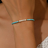 Bohemian Natural Freshwater Pearl and Round Sunthetic Turquoise Beaded Bracelets for Women CW6514-1