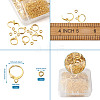 Brass Huggie Hoop Earring Findings & Open Jump Rings KK-TA0007-83G-42