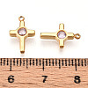 Ion Plating(IP) 304 Stainless Steel Micro Pave Cubic Zirconia Charms STAS-N110-01C-G-3
