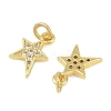 Brass Micro Pave Clear Cubic Zirconia Charms X-KK-D218-23G-02-2