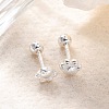 S999 Fine Silver Stud Earrings EJEW-F356-06S-5