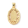 Brass Micro Pave Cubic Zirconia Pendants KK-P233-05G-02-2