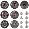 12 Sets 2 Styles Alloy Decorative Rivets BUTT-CP0001-07A-6