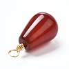 Natural Carnelian/Red Agate Bead Pendants PALLOY-JF00865-5