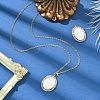 2Pcs 2 Colors Rack Plating Brass Micro Pave Cubic Zirconia & Shell Pendants KK-CJ0003-03-6