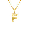 Personalized Stainless Steel Textured Alphabet Initial Pendant Necklaces for Women Men RF0956-6-1