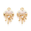 Brass Pave Cubic Zirconia Pendants KK-T074-94B-G-1