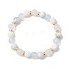 Natural & Synthetic Mixed Gemstone Round Beads Stretch Bracelets for Women BJEW-JB12631-03-1