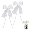 Bowknot Polyester Gauze with Plastic Pearl Curtain Holdback AJEW-WH0314-541-1