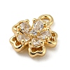 Brass with Clear Cubic Zirconia Charms KK-G478-02D-KCG-2