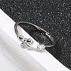 925 Sterling Silver Open Cuff Rings for Women RJEW-R008-03A-02-2