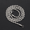 304 Stainless Steel Rope Chain Necklaces NJEW-T012-03-66-S-2