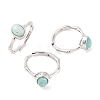 Oval Natural Amazonite Adjustable Rings RJEW-Q817-04P-08-1