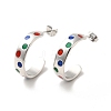 Colorful Enamel Polka Dot Pattern Stud Earrings STAS-H175-19P-1