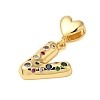 Rack Plating Brass Micro Pave Clear Cubic Zirconia Perdants KK-C067-12G-V-2