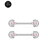 G23 Titanium Pink Cubic Zirconia Nipple Rings WG912A9-11-1