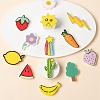 12Pcs 12 Style Acrylic Badges Brooch Pins JEWB-LS0001-12-4