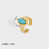 Horse Eye Synthetic Turquoise Ring QI0538-1