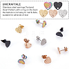 Unicraftale 30Pcs 5 Colors Ion Plating(IP) 304 Stainless Steel Stud Earring Findings STAS-UN0029-84-4