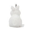 Animal Theme Flocky Opaque Resin Pendants RESI-H042-01P-04-3