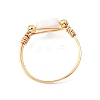Natural Freshwater Shell with Copper Wire Finger Rings RJEW-JR00956-5